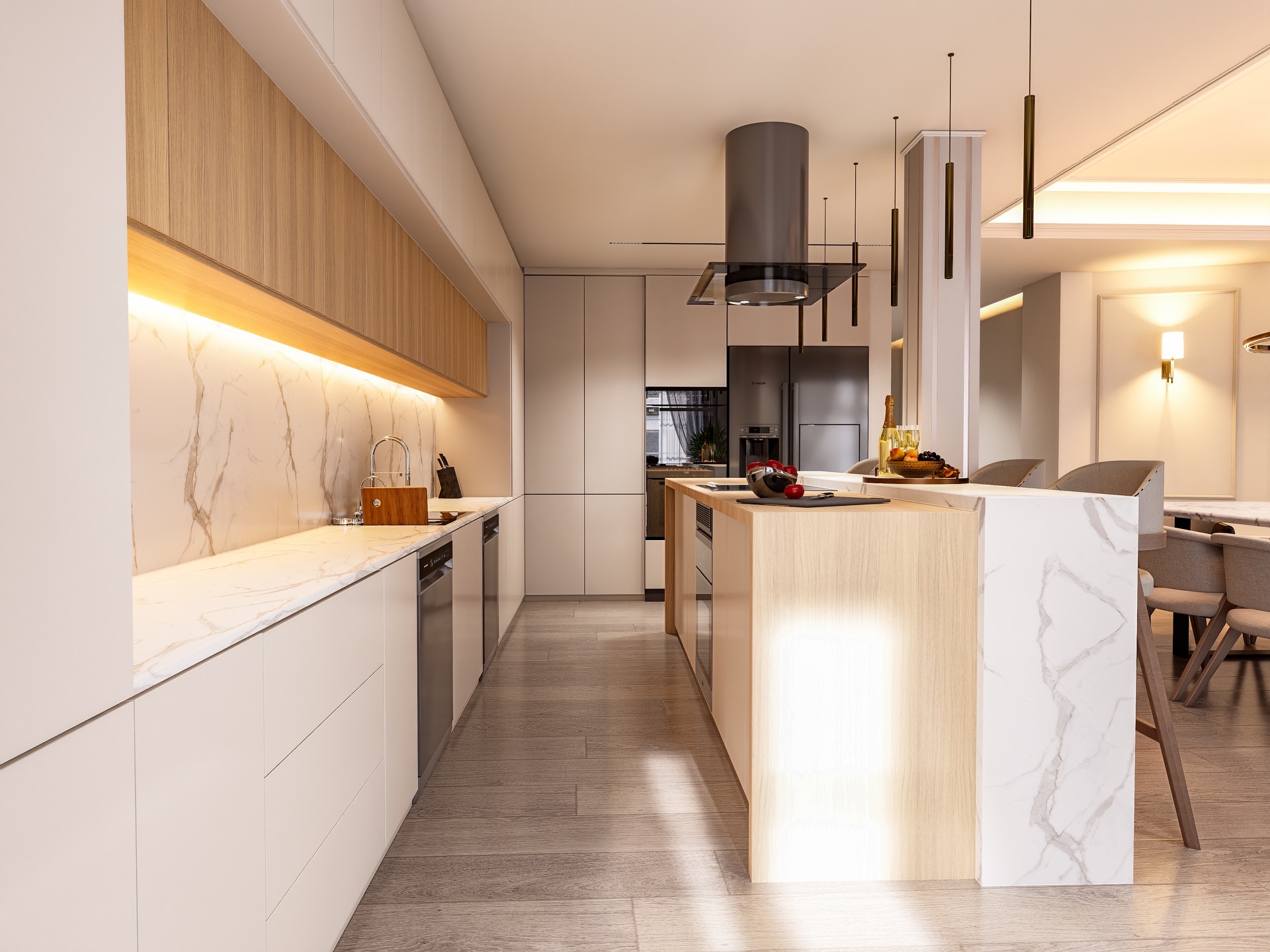 MH Grande 28 — Salón con suelo Pergo de alta calidad