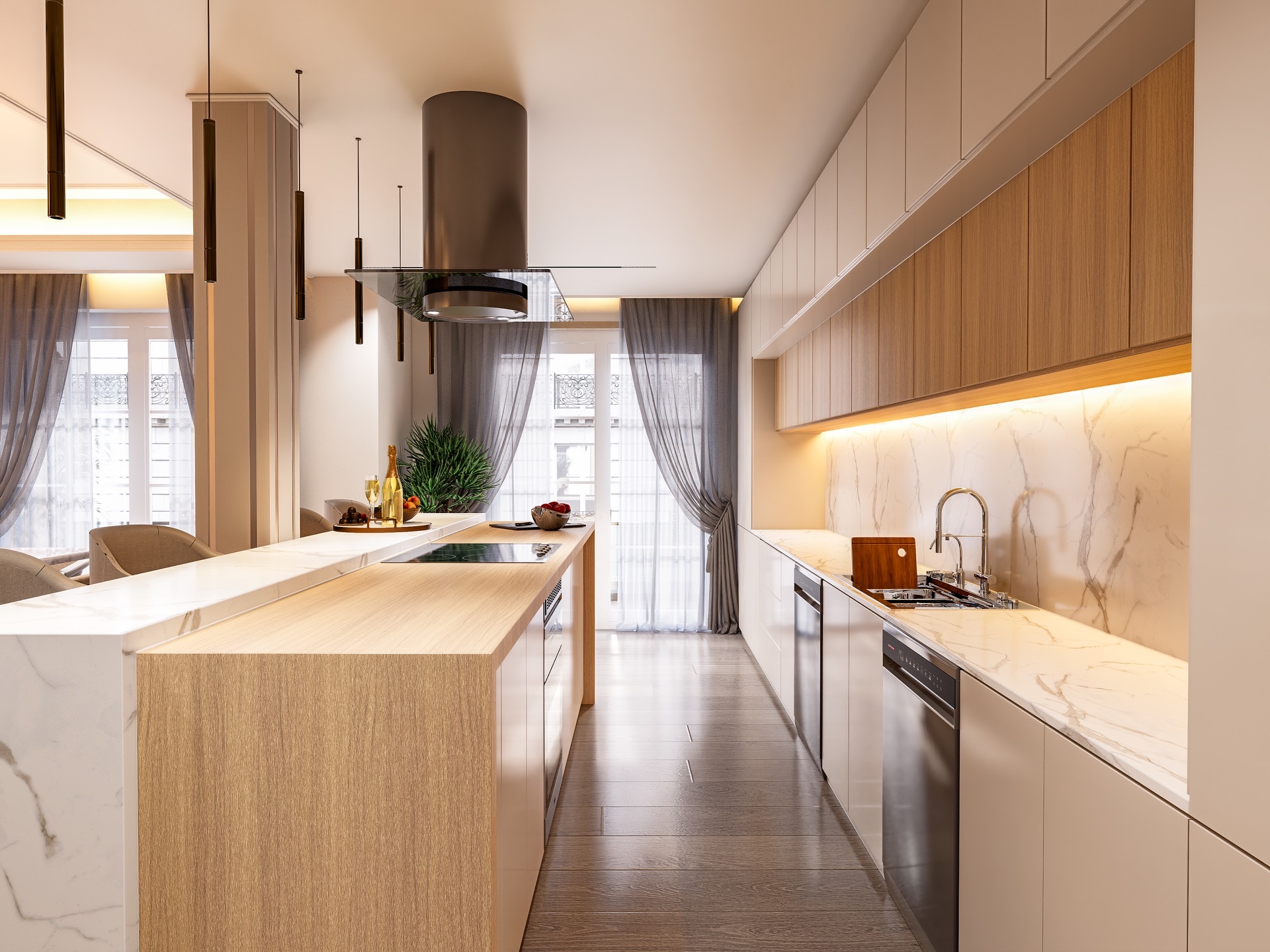 MH Grande 28 — Vista del salón hacia el comedor